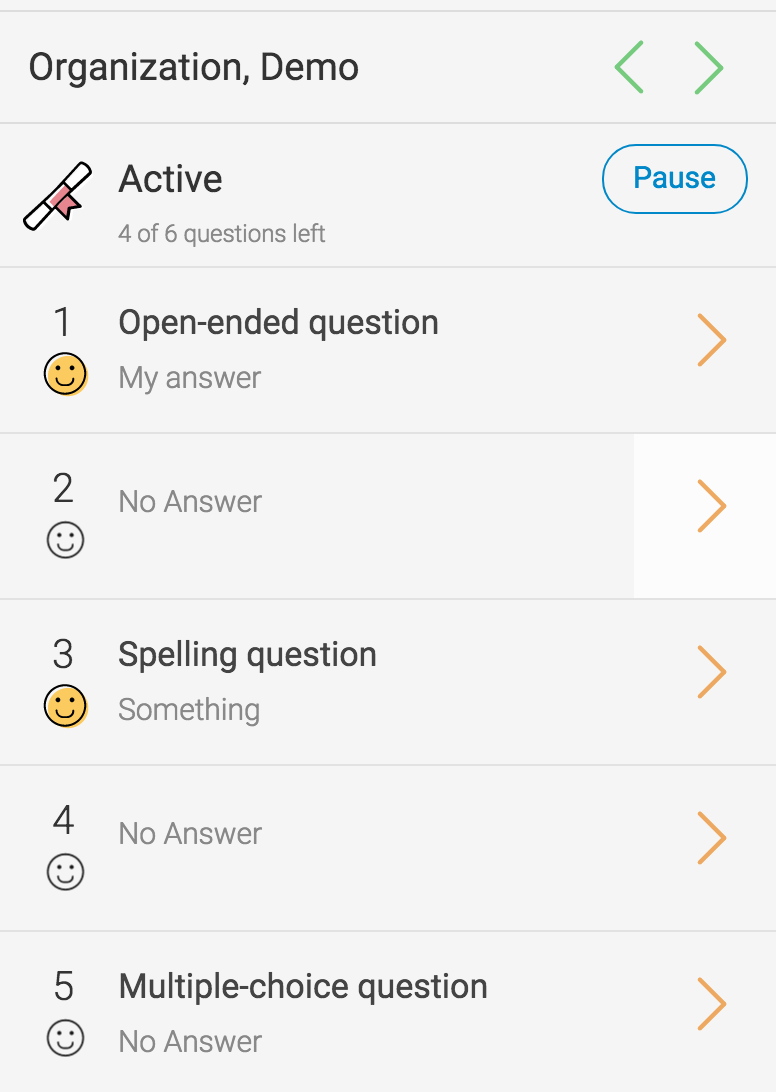 Click on the individual answer to reveal their answers in real time