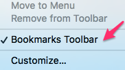 Bookmarks Toolbar option