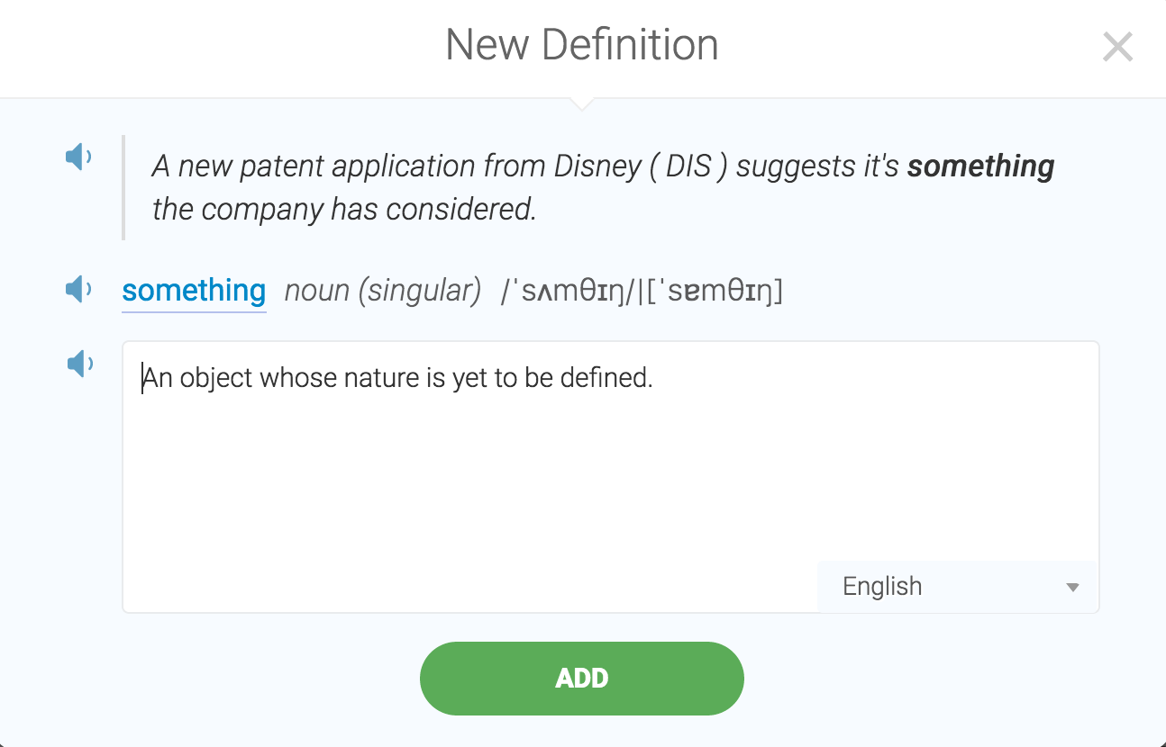 Add your own definitions to your word list